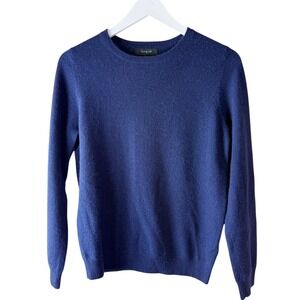 Autograph Navy Blue 100% Cashmere Crewneck Sweater Womens UK 10 EUR 38